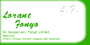 lorant fonyo business card